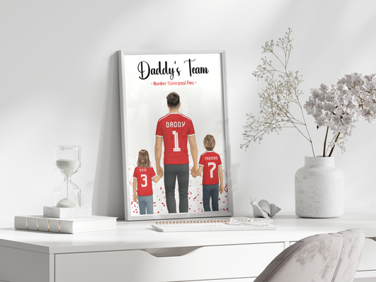 Sports/Football Gift for Dad - Dad & Two Children