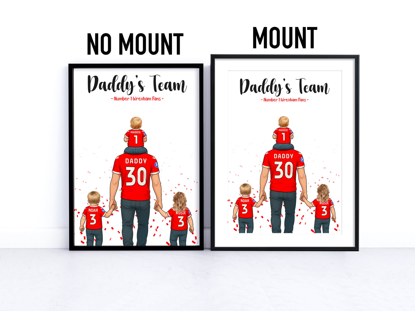 Sports/Football Gift for Dad - Dad & 3 Children