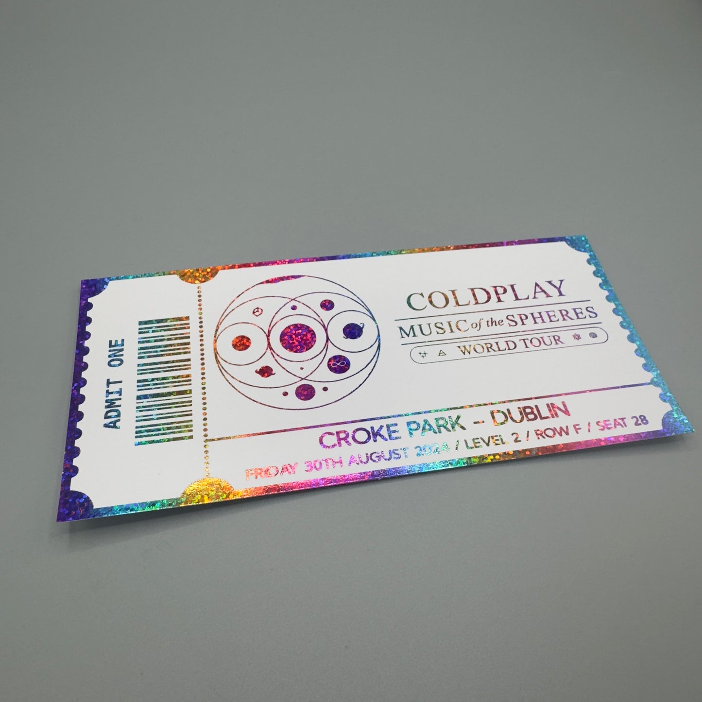 Coldplay Foiled Ticket