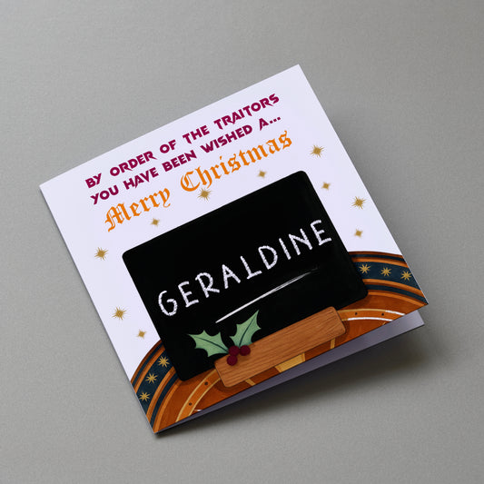Traitors - Personalised Voting board Christmas Greetings Card
