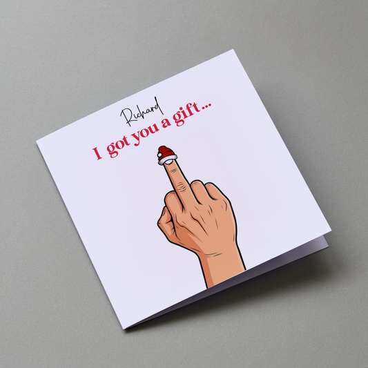 Middle Finger - Personalised Christmas Greeting Card