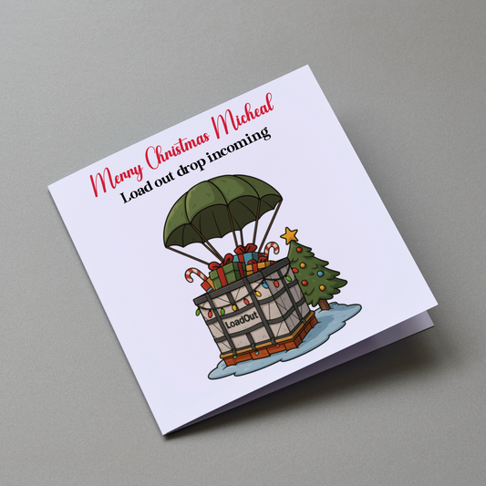 Call of Duty/Battlefield Loadout Drop - Personalised Christmas Greeting Card