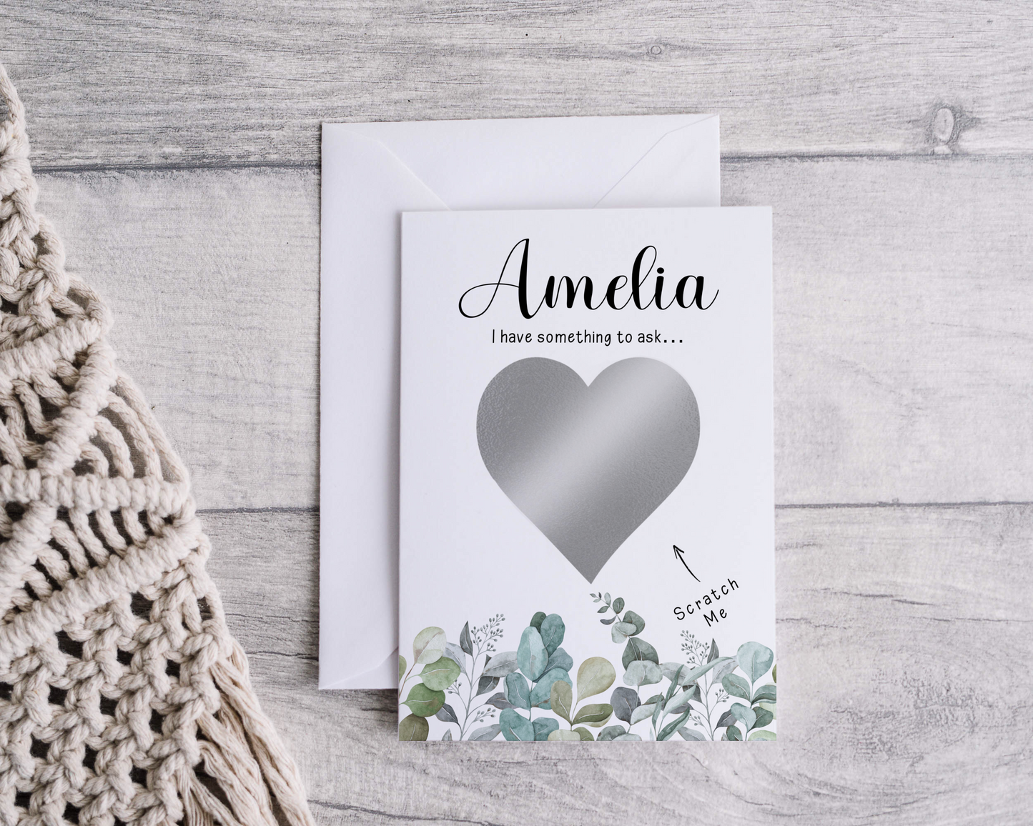 A close-up of a beautifully designed Personalised Surprise Scratch Card featuring intricate patterns and elegant typography, ready to reveal a hidden surprise when scratched.