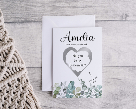 A close-up of a beautifully designed Personalised Surprise Scratch Card featuring intricate patterns and elegant typography, ready to reveal a hidden surprise when scratched.