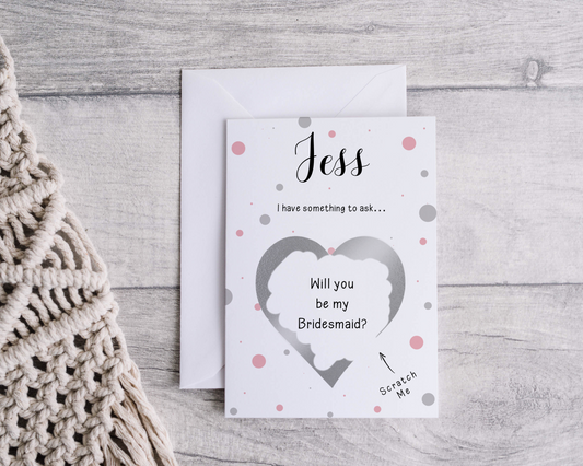 A close-up of a beautifully designed Personalised Surprise Scratch Card featuring intricate patterns and elegant typography, ready to reveal a hidden surprise when scratched.