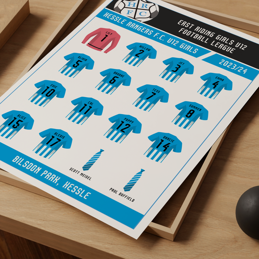 Personalised Hessle Rangers Team Print