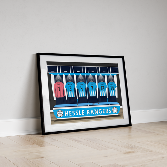 Hessle Rangers Sports Shirt Locker Room Picture: Your Team Name & Numbers