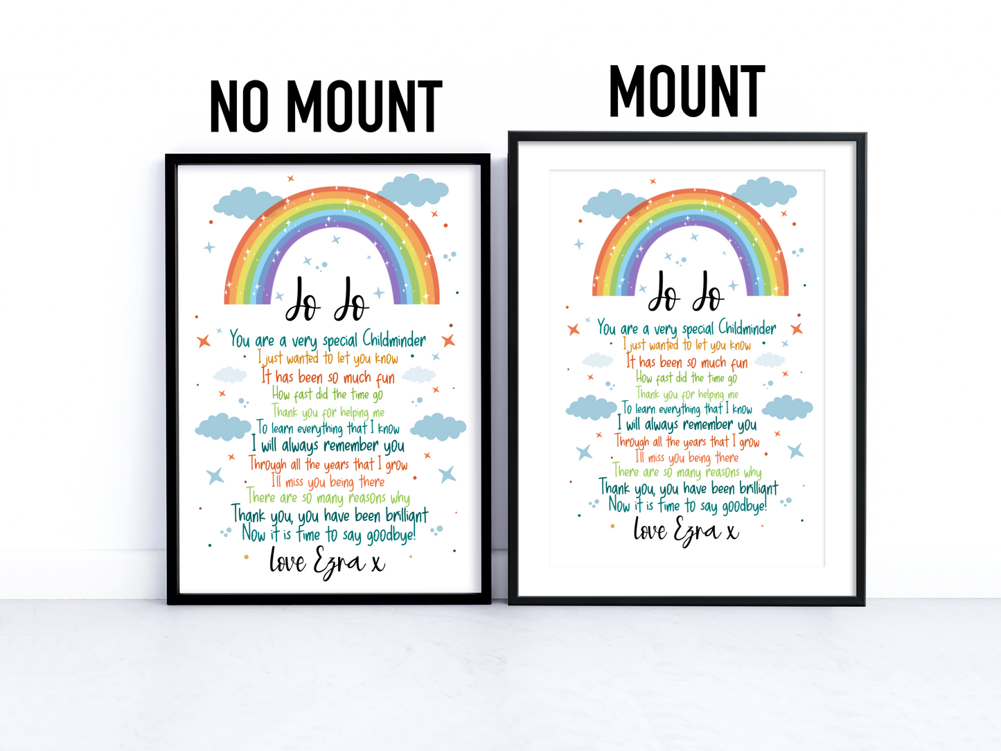 Personalised Rainbow Childminder Gift Print Thank You Teacher