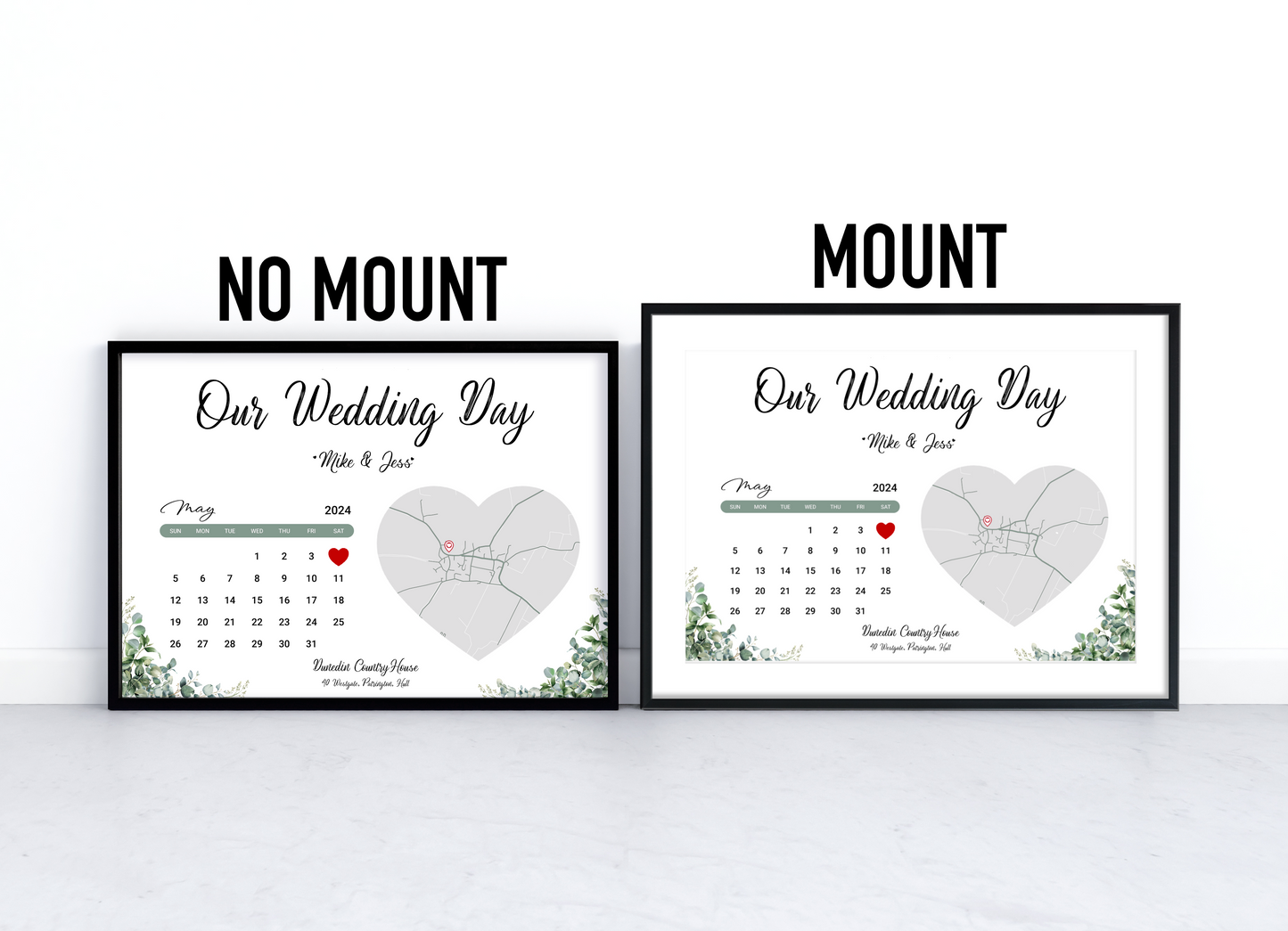 Wedding and Engagement Gift - Date and Location Print