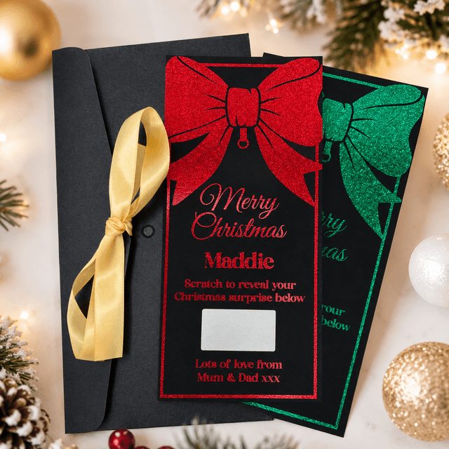 Personalised Christmas Reveal Ticket Bow