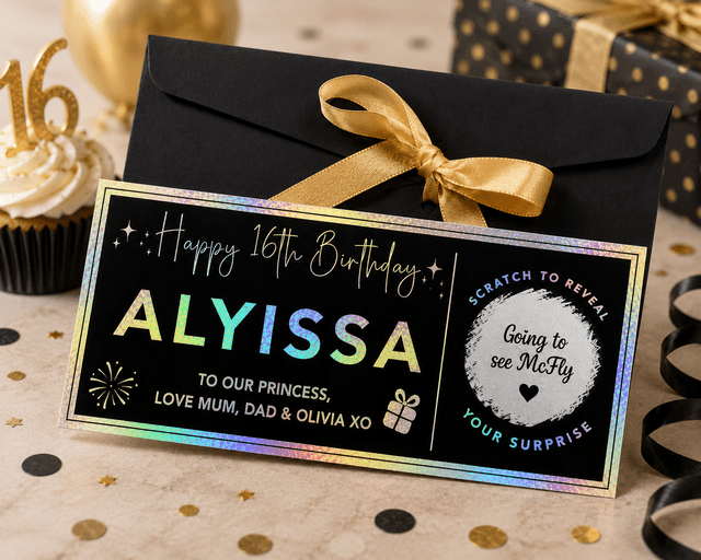 Happy Birthday Scratch Reveal Ticket