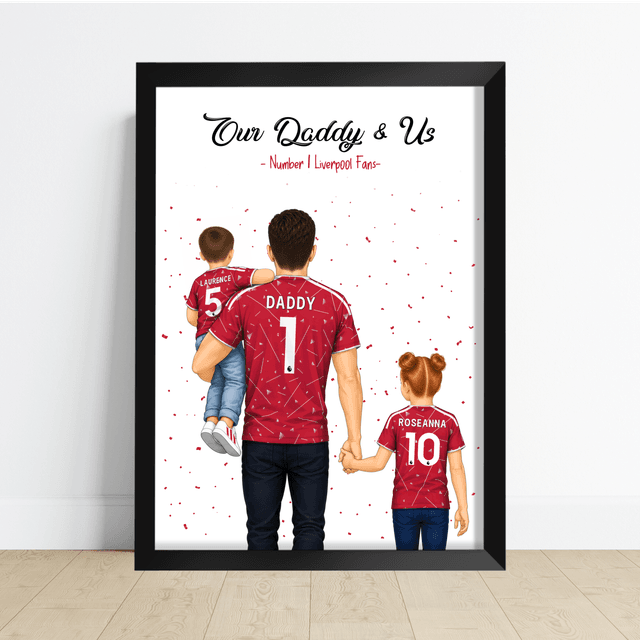 Sports/Football Gift for Dad - Dad & Two Children
