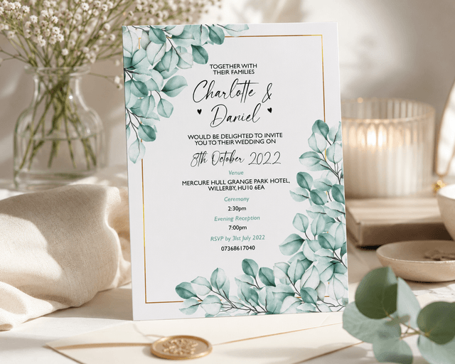 Personalised Eucalyptus Wedding Invitation