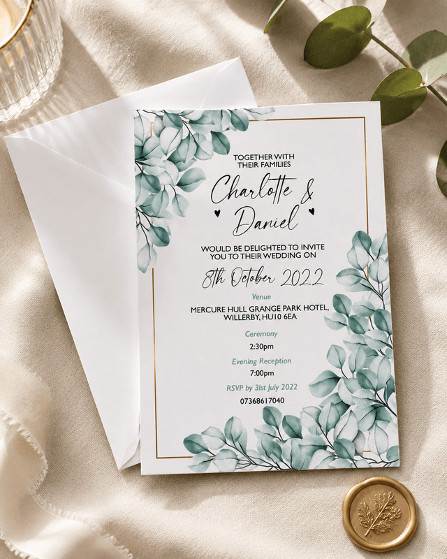 Personalised Eucalyptus Wedding Invitation