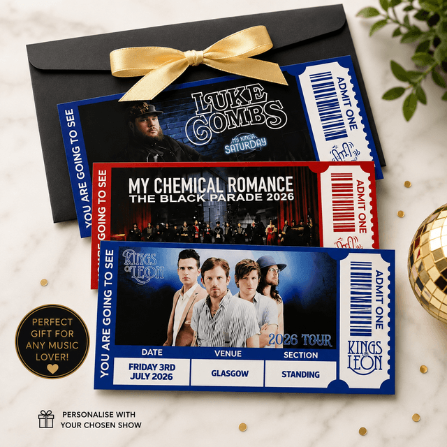 Personalised Gig/Concert Foiled Ticket with Picture