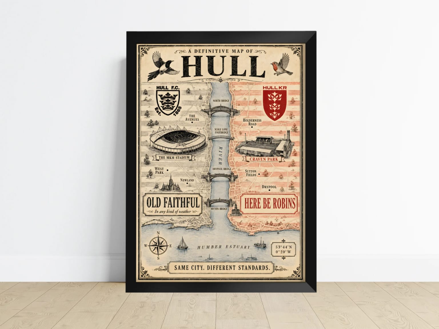 Hull FC Gift Ideas: Derby Prints for Black and White Fans