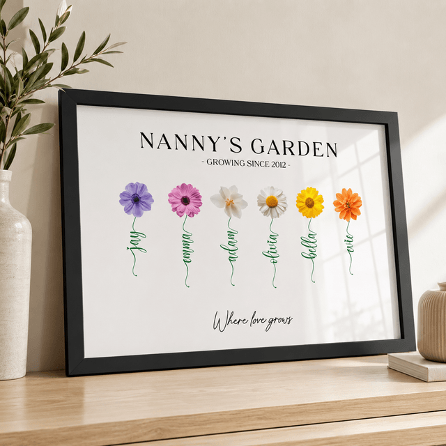 Personalised Nanny’s Garden Print | Grandparents’ Day & Nanny Gift