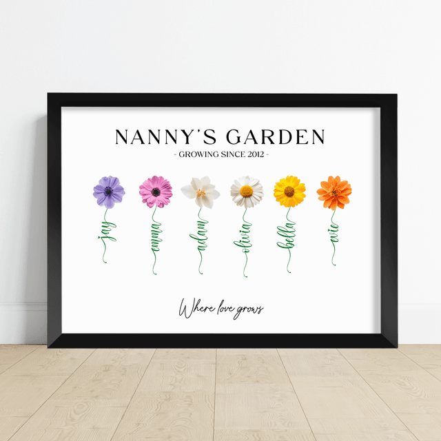 Personalised Nanny’s Garden Print | Grandparents’ Day & Nanny Gift