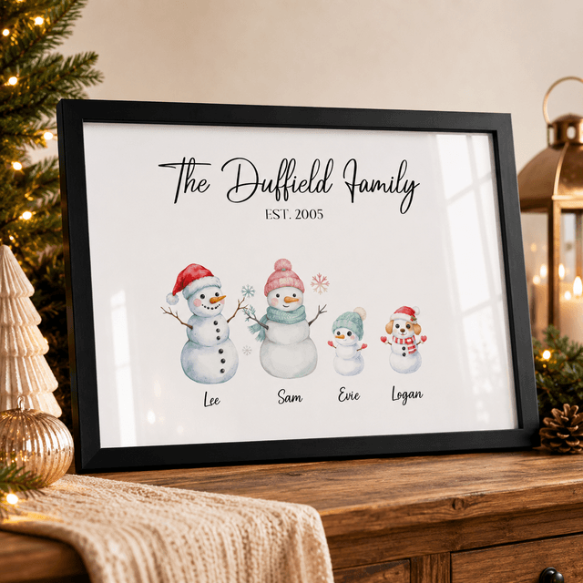 Christmas Family Snowman Print