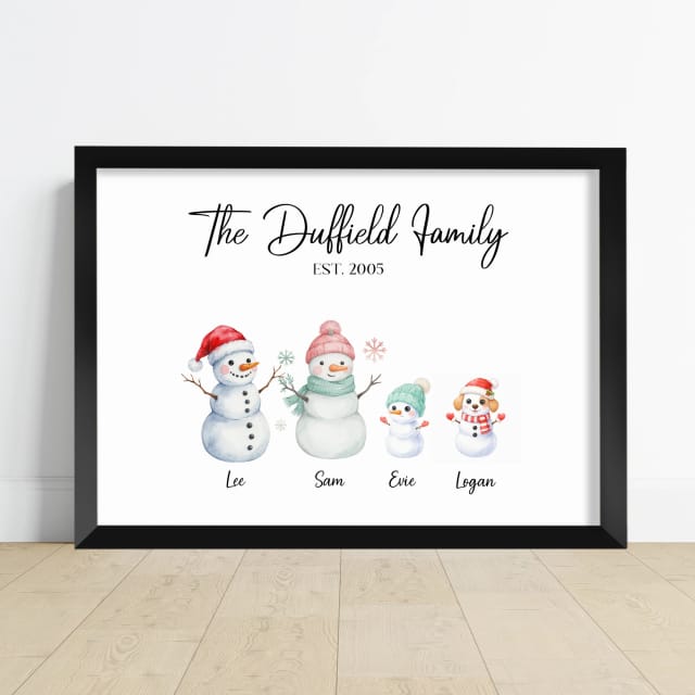 Christmas Family Snowman Print