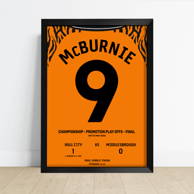 Hull City Promotion 2026 McBurnie No.9 Football Print