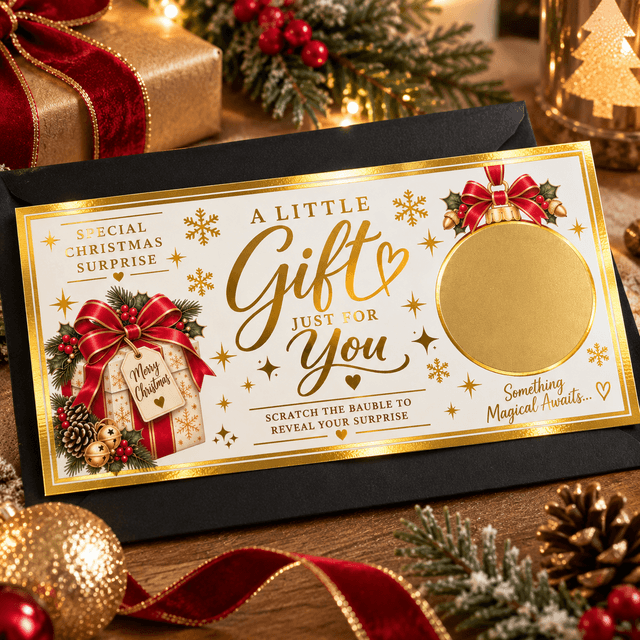 Personalised Christmas Surprise Scratch Reveal Ticket