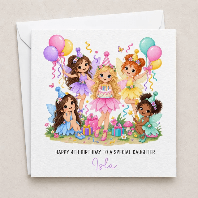 Personalised Younger Fairy Birthday Card