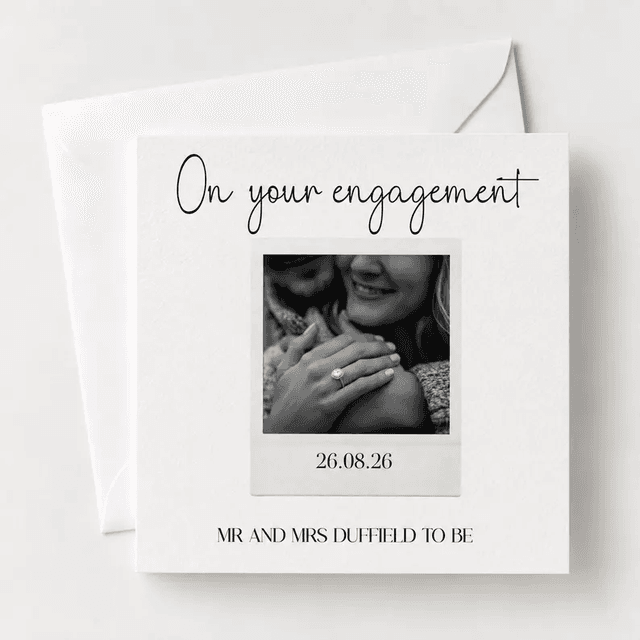 Personalised Polaroid Photo Engagement Card