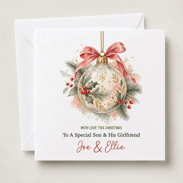 Personalised Bauble Christmas Card