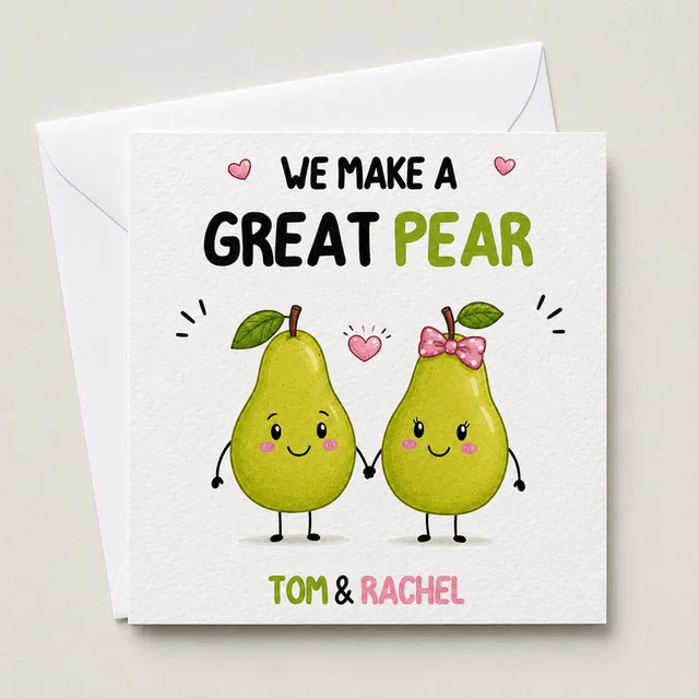 Personalised Pears Anniversary Card