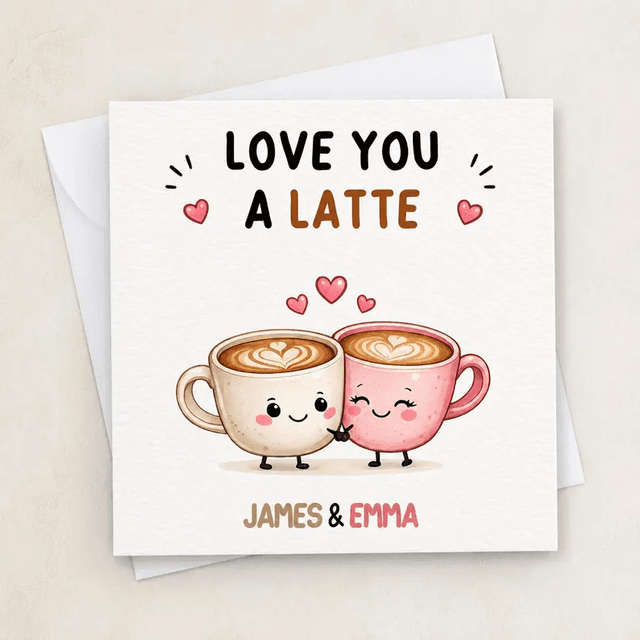 Personalised Latte Anniversary Card