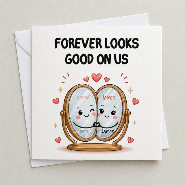 Personalised Mirror Anniversary Card