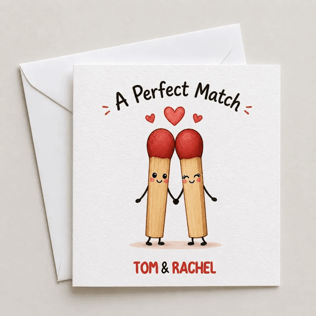 Personalised Matchstick Anniversary Card