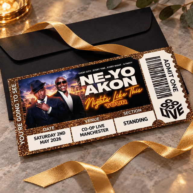 Personalised Gig/Concert Foiled Ticket with Picture