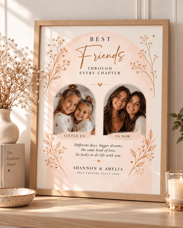 Personalised Best Friend Then & Now Photo Print