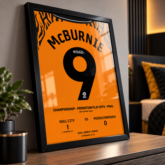 Hull City Promotion 2026 McBurnie No.9 Football Print