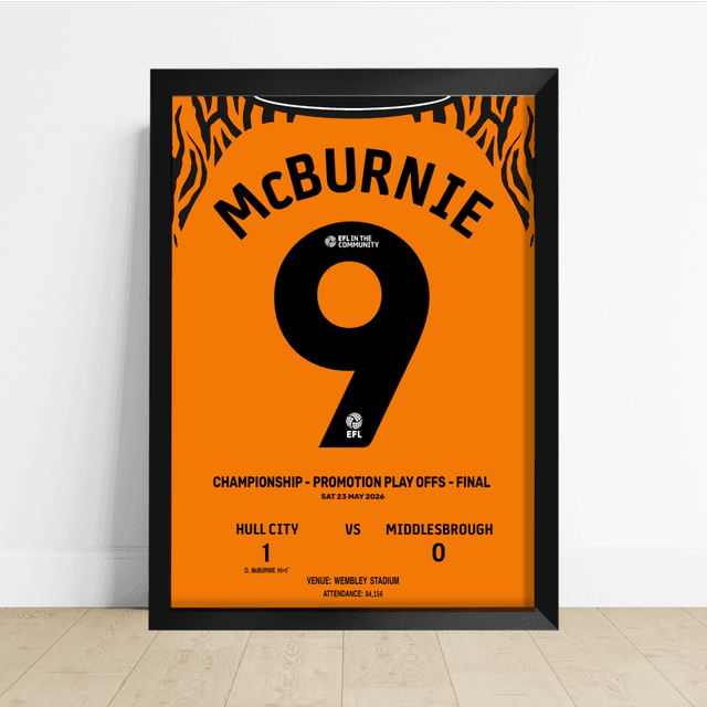 Hull City Promotion 2026 McBurnie No.9 Football Print