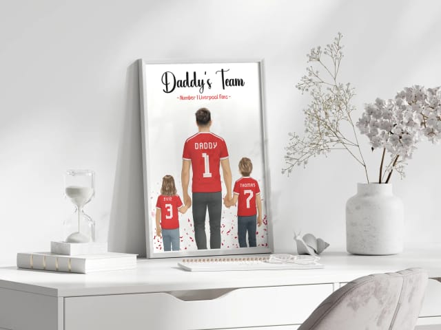 Sports/Football Gift for Dad - Dad & Two Children