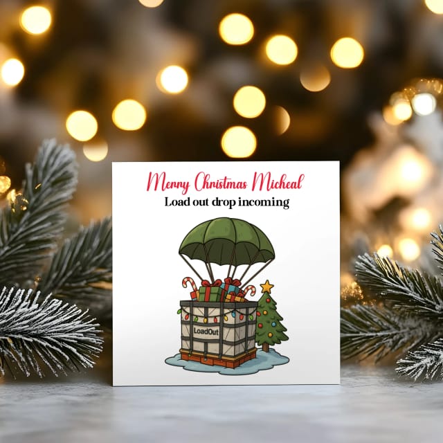 Call of Duty/Battlefield Loadout Drop - Personalised Christmas Greeting Card