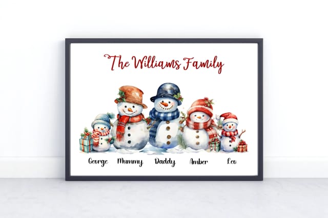 Christmas Family Snowman Print