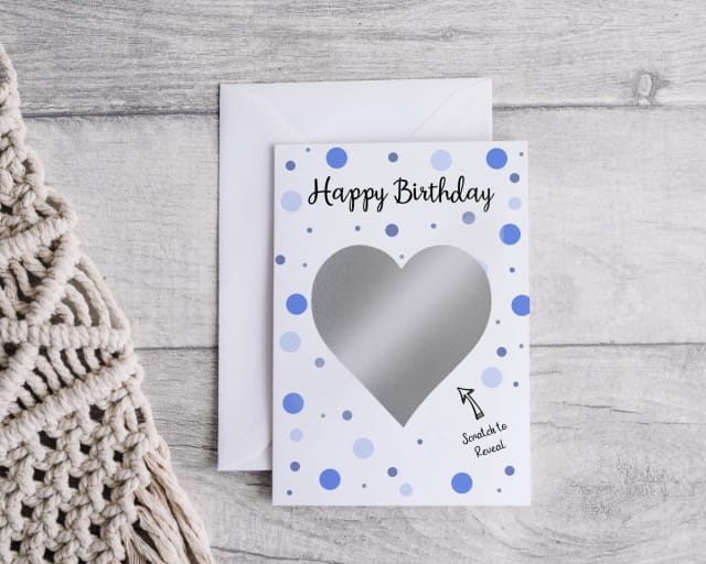 Personalised Birthday Scratch Card - Blue Dots