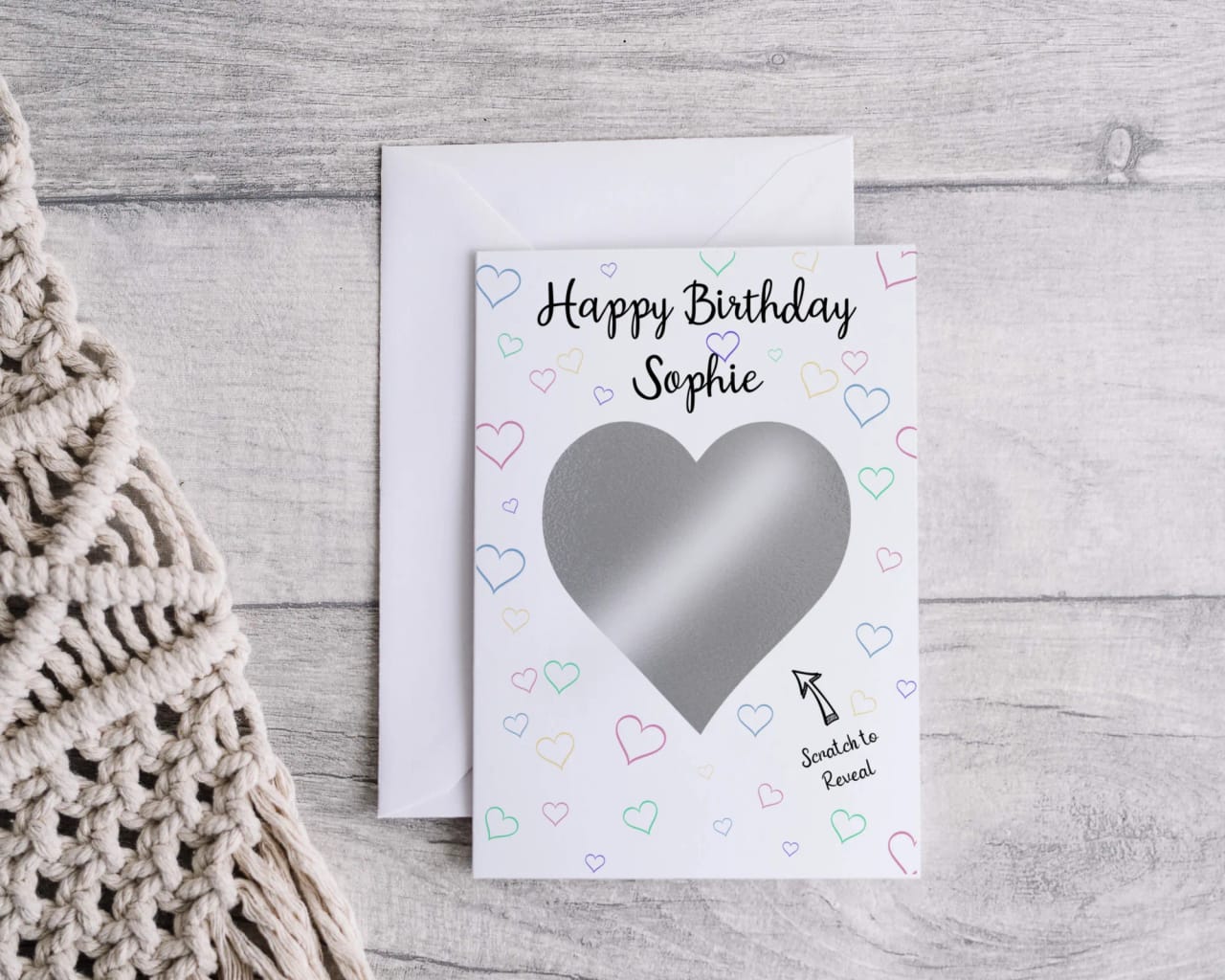 Personalised Birthday Scratch Card - Hearts