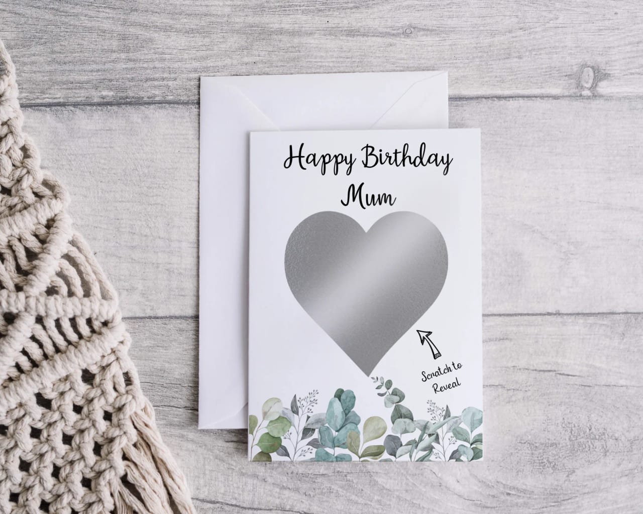 Personalised Birthday Scratch Card - Eucalyptus Bottom