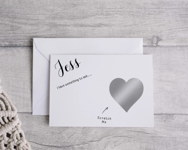Personalised Bridesmaid Scratch Card - Heart Choice