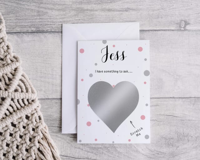 Personalised Bridesmaid Scratch Card - Pink Dots