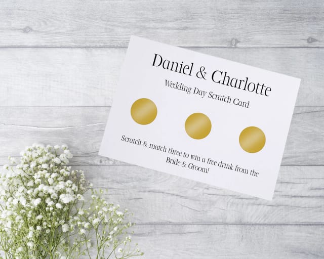 Personalised Wedding Favour Scratch Card - Plain Design