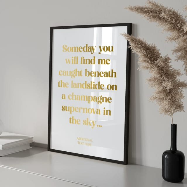 Personalised Foiled Song Lyric Print – Custom Quote Art