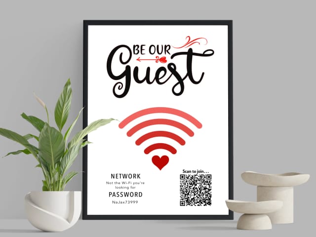 Personalised WiFi Print - Be Our Guest