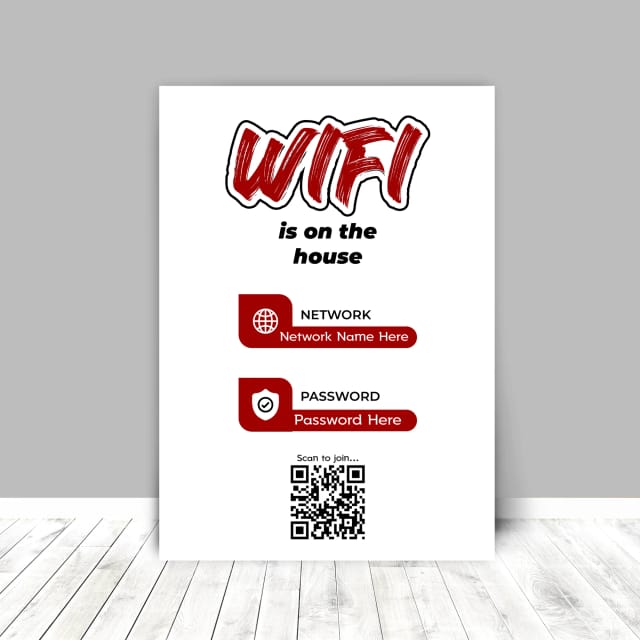 Personalised WiFi Print - WiFi On The House - Red