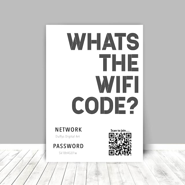 Personalised WiFi Print - What’s The Wifi Code
